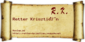 Retter Krisztián névjegykártya